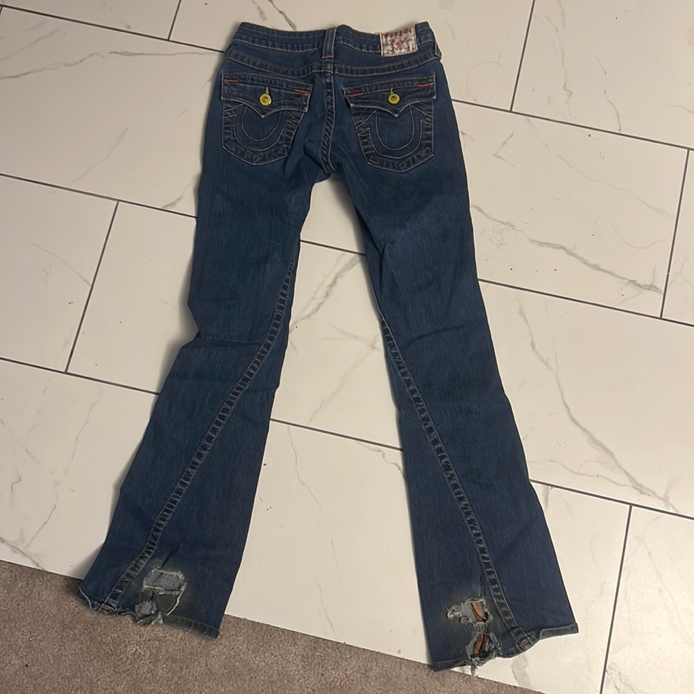 Vintage low rise flared true religion jeans